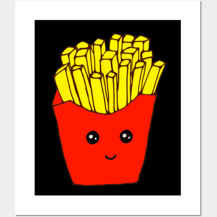 Hand drawn french fries love food Posters and Art